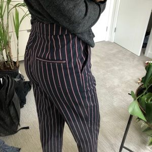 Zara Pants - Zara Pinkstriped Ankle Slacks XS Zara Pants - Zara Pinkstriped Ankle Slacks XS